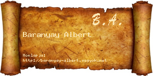 Baranyay Albert névjegykártya